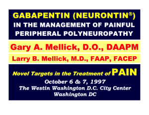 Poster: Gabapentin Treatment of Painful Neuropathy