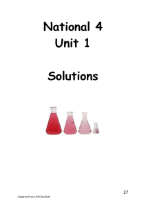 Concentration of Solutions - Deans Community High School