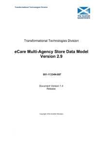 eCare Multi-Agency Store Data Model Version 2.9