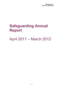 Annual Report – Safeguarding