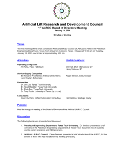 Artificial Lift Research and Development Coordination