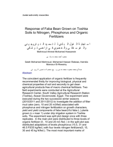 Assiut university researches Response of Faba Bean Grown on