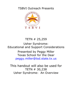 Usher Syndrome Overview - Texas School for the Blind and Visually