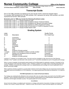 Transcript Guide - Nunez Community College