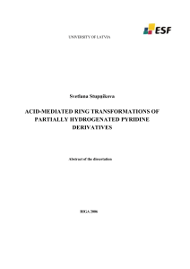 Svetlana Stupņikova. Acid-mediated ring transformations of partially