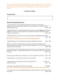 This is a template Consent Form - National Rehabilitation Hospital