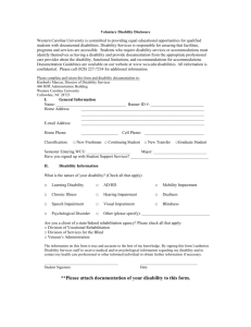 Voluntary Disability Disclosure Form
