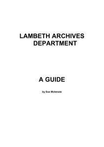 LAMBETH ARCHIVES DEPARTMENT
