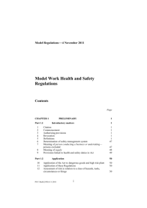 Model Work Health and Safety Regulations 2011