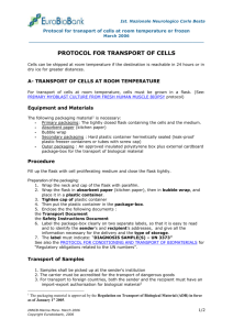 protocol for transport of cells