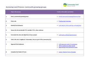 Accessing Land Process for Community Groups