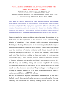 peculiarities of rubber-oil interaction under the conditions of cold