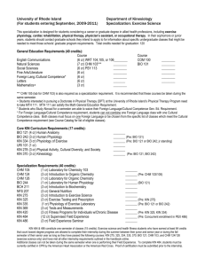 Exercise Science Advising Sheet 2009-11