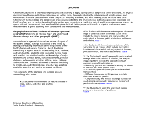 Geography Standard One: Students will develop a personal