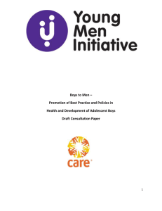 Boys to Men – Promotion of Best Practice and Policies in Health and