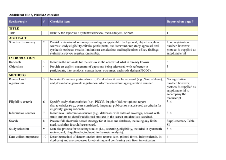 Calaméo - Prisma 2020 Checklist