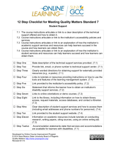 12 Step Checklist for Meeting Quality Matters Standard 7