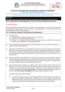 Part 1 : Authorisation for Submission of Application to Use CPF for