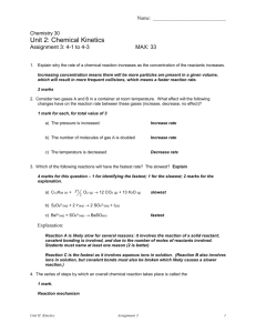 Unit 2: Chemical Kinetics