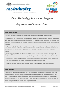 Clean Technology Innovation Program