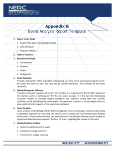 Appendix B - Event Analysis Report Template