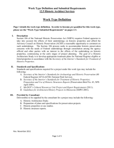 Work Type Definition and Submittal Requirements 12.5 Historic