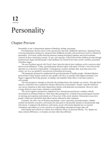 12 CHAPTER Personality Chapter Preview Personality is one`s