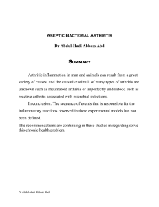 Aseptic Bacterial Arthritis Dr Abdul