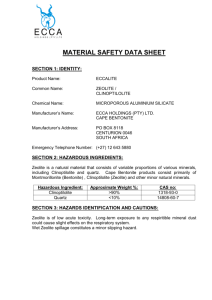 section 15: regulatory information - Cape Bentonite Mine I Bentonite