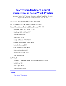 NASW Standards for Cultural Competence in Social Work Practice