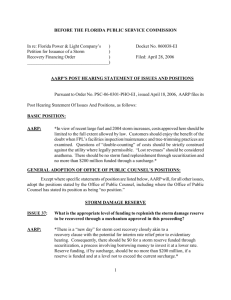 AARP Post hearing position in FPL storm case April 28, 2006 Final