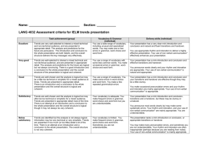 Assessment criteria for IELM trends presentation