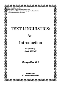 Textlinguistics booklet