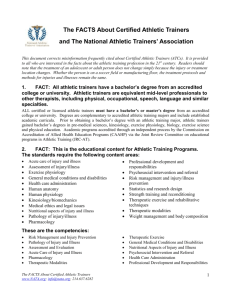 8. FACT: 40 percent of NATA`s certified athletic trainer members