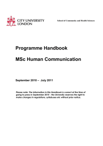 Module Outlines: MSc in Human Communication
