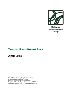 Trustee Recruitment Pack - Holloway Neighbourhood Group
