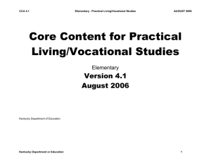 Core Content for Practical Living/Vocational Studies