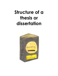 Structure of a thesis or dissertation