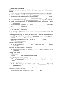 exercise 20 review conditional sentences(charts 20-1 ---- 20-8)