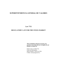 Law applied to Costa Rica Securities Market