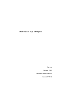 The Burden of High Intelligence - Freshman Seminar