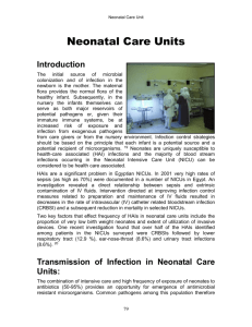 Neonatal Care Units - Egyptian Doctor`s Guide