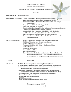 nursing 212 weekly skills lab schedule