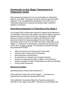 Introduction to Key Stage 3 Assessment in Citizenship Toolkit