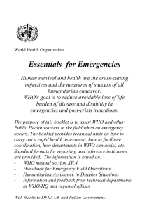 Disaster checklist - World Health Organization
