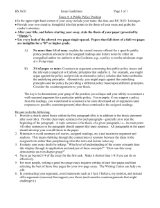 Assessment Criteria for Essays