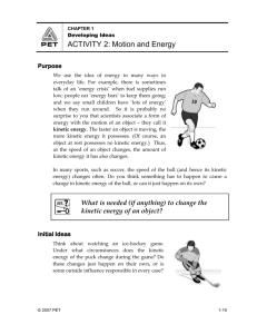 Unit 1 Cycle 2: Interactions and Energy