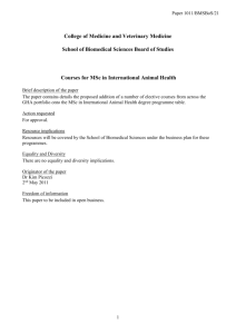 Courses for MSc in International Animal Health