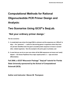 Two Scenarios Using - Department of Biological Science