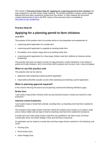 Applying for a planning permit to farm chickens
